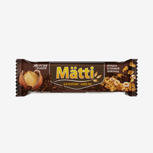 Matti Батончик-мюсли Фундук и темный шоколад 24г